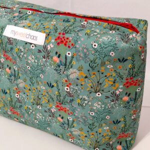 Neceser grande verde flores art en stock